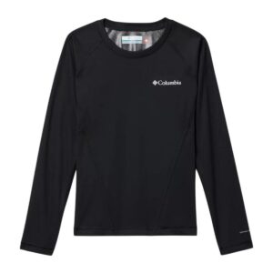 Langærmet T-shirt til Børn Columbia Midweight Crew 2 Sort