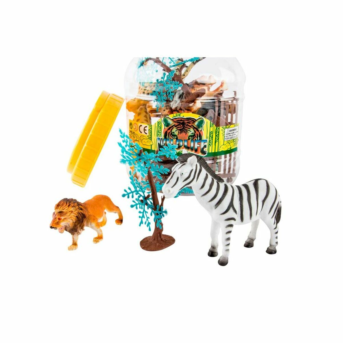 Dyrefigurer DKD Home Decor PVC Aluminium (2 enheder)