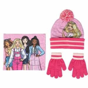 Hat, Halstørklæde og Vanter Barbie 2-8 år
